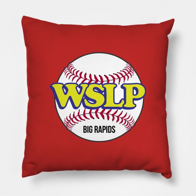 WSLP - SLEEP BASEBALL - VINTAGE BASEBALL RADIO Pillow by Northwoods Baseball Sleep Radio