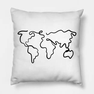 World map line art. Pillow