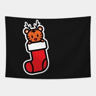 Tiger Christmas Stocking Bambu Brand Holiday Tapestry