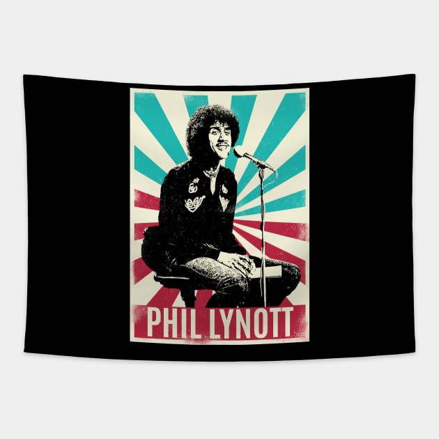 Vintage Retro Phil Lynott Tapestry by Bengkel Band