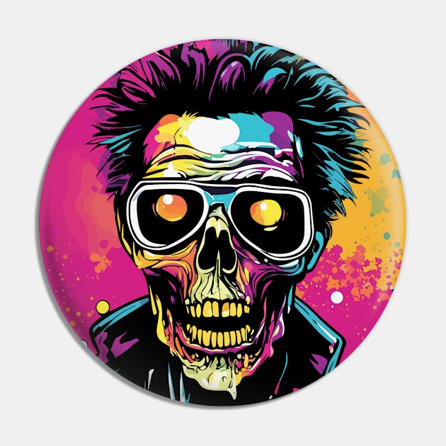 Zombie Pop Art Pin by DNT Designs