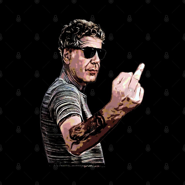 Anthony Bourdain Vintage - Middle Finger by Mr.FansArt