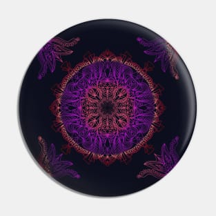 Purple Gradient Mandala Design on Black Background Pin