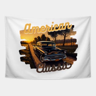 American Classic Car Inspired by The Chevy Bel Air Tapestry