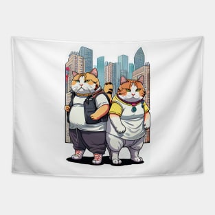 Cat Mom and Dad Tapestry