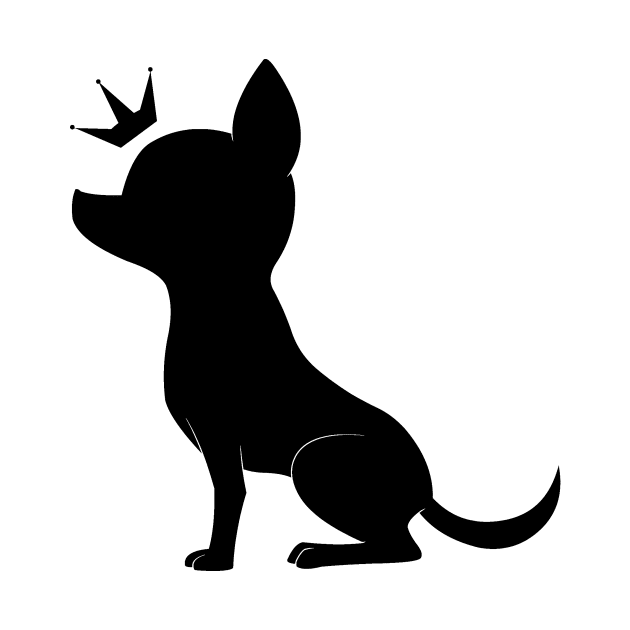 Chihuahua Royalty Silhouette in its Crown by PaperRain