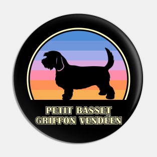 Petit Basset Griffon Vendeen Vintage Sunset Dog Pin