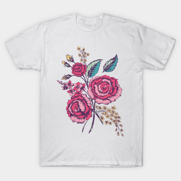 Old Roses Bouquet - Roses - T-Shirt | TeePublic