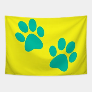 Blue Dog Paw Tapestry