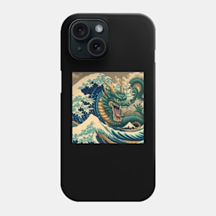 Summoned Shenron with Katsushika Hokusai art style Phone Case