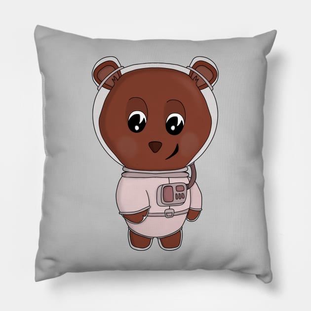 An astronaut bear wearing a spacesuit Pillow by DiegoCarvalho