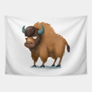 Cute Bison Drawing Tapestry