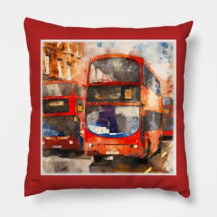 London Double Decker Bus Pillow