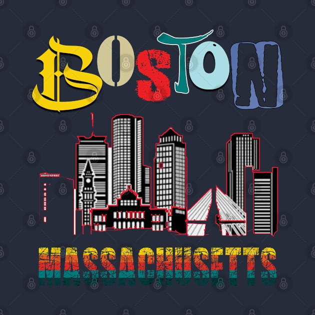 Boston Massachusetts by TeeText