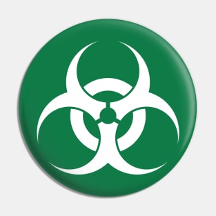 White Biohazard Sign Pin