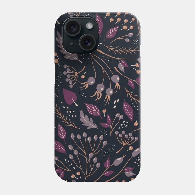 Retro pattern with autumn plants Phone Case by DanielK