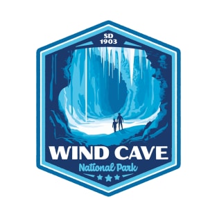 Wind Cave National Park Vintage WPA Style Outdoor Badge T-Shirt