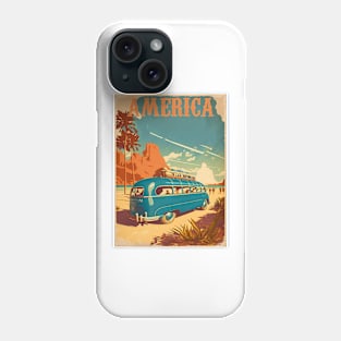 America Desert Vintage Travel Art Poster Phone Case