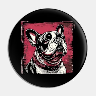 Retro Art French Bulldog Dog Lover Pin