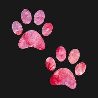 watercolor dog paw pink, watercolor puppy paw watercolour puppy paws T-Shirt