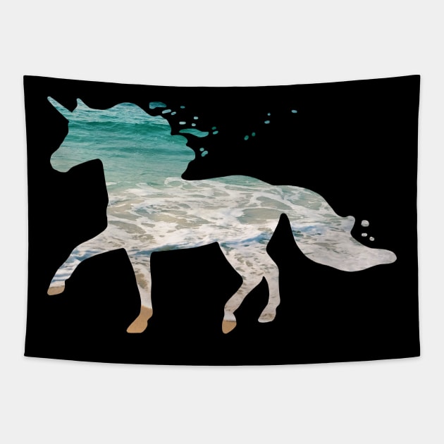 Water Horse Spirit Unicorn Sea Ocean Nokk Tapestry by yellowpomelo