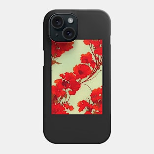 Beautiful Stylized Red Flowers, for all those who love nature #167 Phone Case