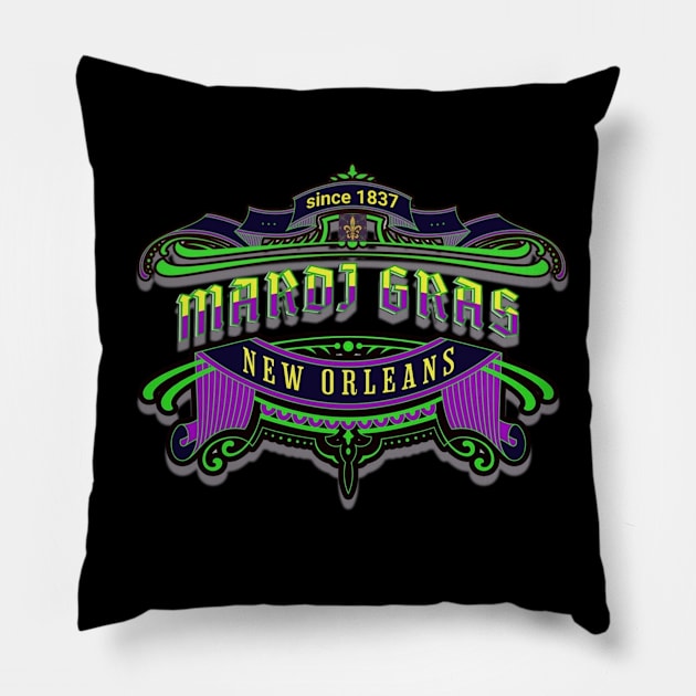 Mardi gras 1837 Pillow by swamp fairys