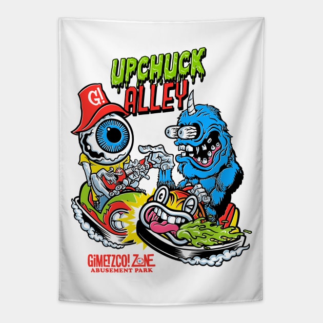 Upchuck Alley - G’Zap! Tapestry by GiMETZCO!
