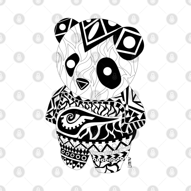 king panda ecopop in mexican totonac patterns by jorge_lebeau