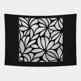 Vintage Floral Cottagecore  Romantic Flower Peony Design Black and White Tapestry