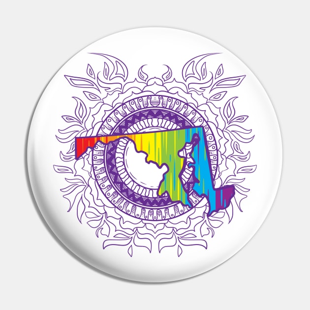 Maryland Mandala Pride Pin by Manfish Inc.