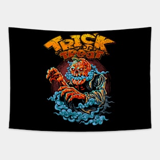 Trick or Treat Pumpkin Zombie Tapestry