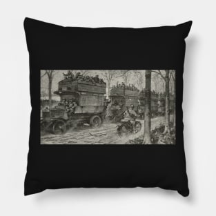 London buses returning from the trenches, WW 1, 1917 Pillow