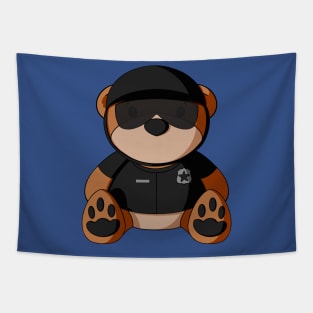 Black Uniform Police Teddy Bear Tapestry