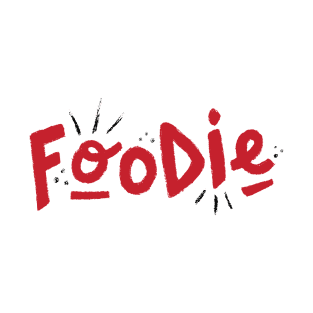 Foodie word red and black creative lettering T-Shirt