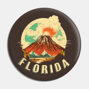 Florida Tourist Volcano Vintage Pin