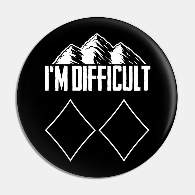 Skiing Snowboard IM Difficult Skier Winter Sports Pin by Caskara