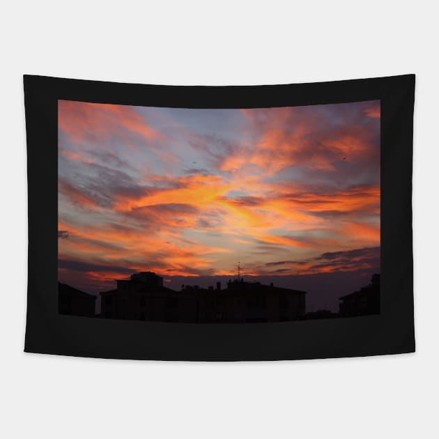 City Sunset Photography Tapestry by kerimeart