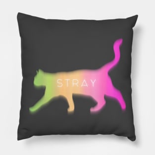 Stray Cat - Pastel Multicolor Pillow