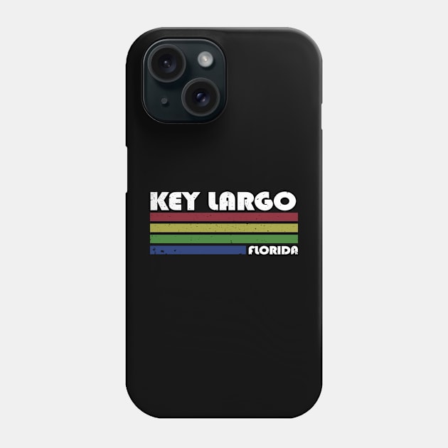 Key Largo, FL - Stripes - Retro Vintage Distressed Phone Case by Brad T