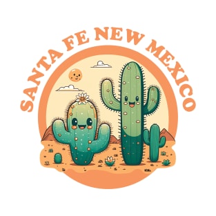 Sante Fe New Mexico Cute Kawaii Desert Cactus Couple T-Shirt