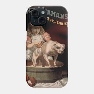 Vintage Girl bathing Dog Phone Case