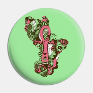 Pink Mint Horus Ankh Pin