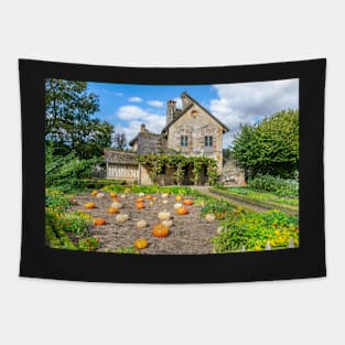 Pumpkin patch and farmhouse Tapestry