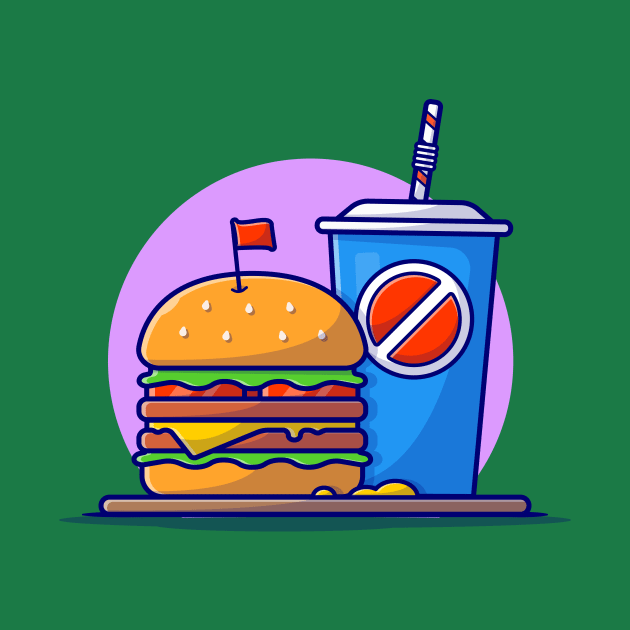 Burger And Soda Cartoon Vector Icon Illustration (6) by Catalyst Labs