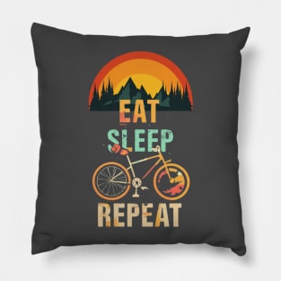 Eat, Sleep, Bike, Repeat Pillow