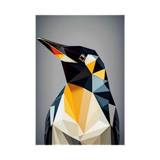 Triangle Penguin - Abstract polygon animal face staring T-Shirt