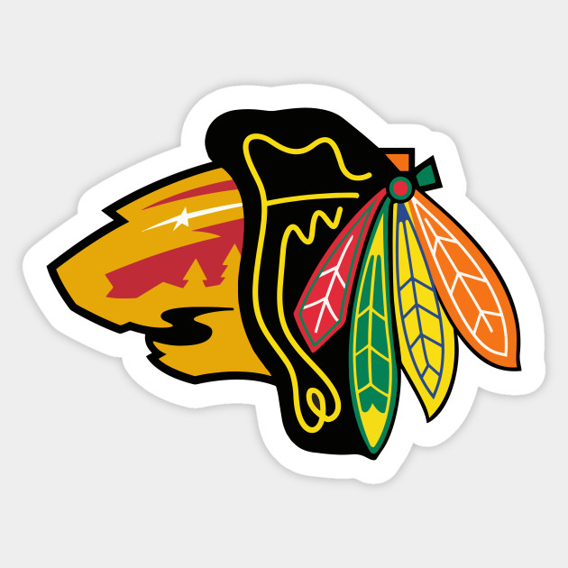 Chicago Wild Minnesota Blackhawks Logo Mashup Minnesota Wild Sticker Teepublic