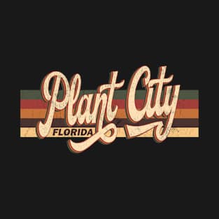 Plant City Florida Retro Vintage 70s 80s Design T-Shirt