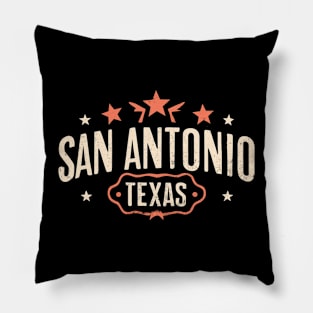 San Antonio Texas Vintage Design Pillow